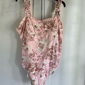 Agua Bendita Peach Floral Swimwear